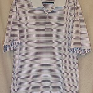 PGA Tour Multicolor Striped Polo Shirt